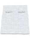 Self-portrait Self Portrait Women Light Blue Sequin Check Tweed Mini Skirt In Blue
