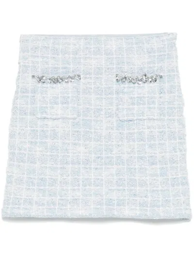 SELF-PORTRAIT CHECKED KNIT MINI SKIRT