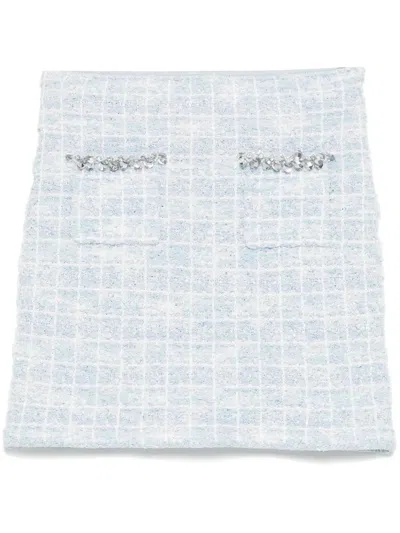 SELF-PORTRAIT CHECKED KNITTED MINI SKIRT