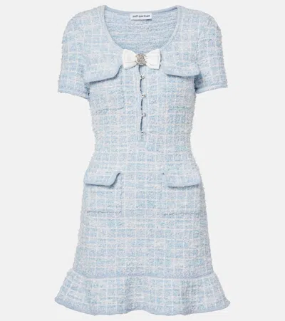 SELF-PORTRAIT CHECKED KNITTED MINIDRESS
