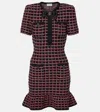 Self-portrait Minikleid Aus Tweed In Schwarz