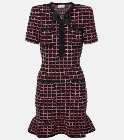 Self-portrait Minikleid Aus Tweed In Schwarz