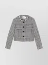 Self-portrait Wool Houndstooth Tailored Jacket Jackets Multicolor In Black