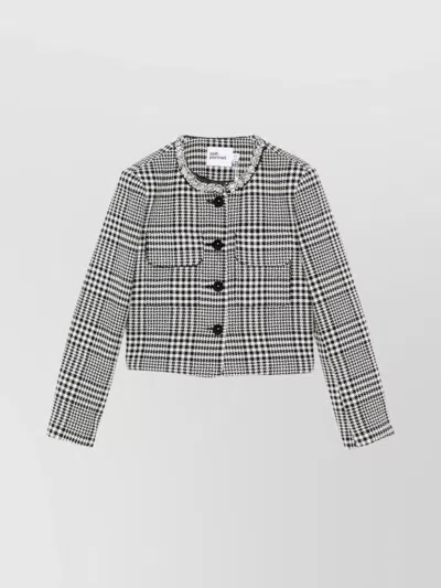 SELF-PORTRAIT CHECKED WOOL BLEND JACKET