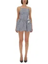 Self-portrait Gingham-pattern Sleeveless Mini Dress In Multi