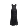 Self-portrait Chemisier Long Dress In Black
