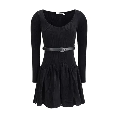Self-portrait Black Chenille Knit Mini Dress Clothing