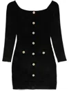Self-portrait Chenille Knit Mini Dress In Black
