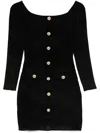 Self-portrait Knitted Mini Dress In Black