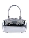 Self-portrait Silver-colored Handbag With Bows On The Front In Gray