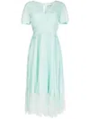 Self-portrait Chiffon Crossover Midi Dress In Blue