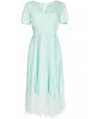 Self-portrait Chiffon Crossover Midi Dress In Blue