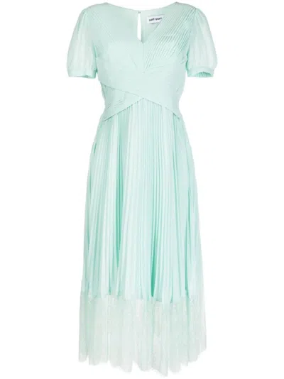SELF-PORTRAIT CHIFFON CROSSOVER MIDI DRESS