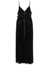 Self-portrait Black And Gold Chiffon Maxi Dress In Black
