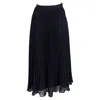 Self-portrait Chiffon Midi Skirt In Navy Blue Polyester In Blue