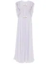 SELF-PORTRAIT CHIFFON RUFFLED MAXI DRESS