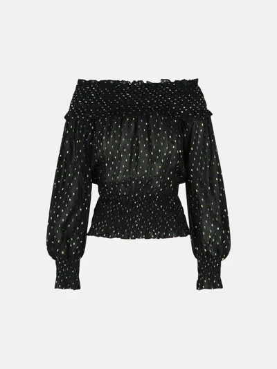 Self-portrait 'chiffon' Viscose Sweater In Black
