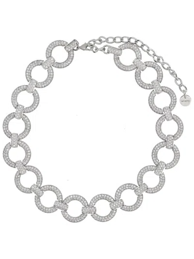 Self-portrait Choker With Crystals In Silver