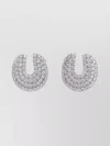 Self-portrait Circular Gemstone Stud Earrings In Metallic