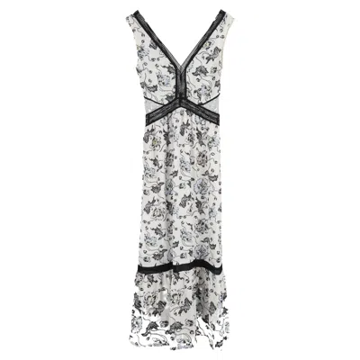 Self-portrait Clarissa Maxi Dress In White Polyester