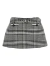 Self-portrait Classic Houndstooth Mini Skirt With Decorative Pockets In Multi