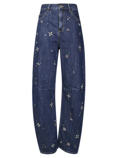 SELF-PORTRAIT CLASSIC STRAIGHT-LEG JEANS WITH MID-RISE WAIST