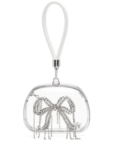 Self-portrait Clear Top Handle Clutch Bag In 银色