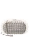 Self-portrait Crystal Lace Detail Clutch - Synthetic - Silver