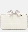 Self-portrait Clutch Bow Mit Zierperlen Und Kristallen In Weiss