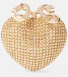 Self-portrait Clutch Crystal Heart Mit Kristallen In Gold
