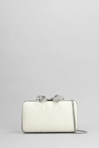 Self-portrait Clutch In White Polyester