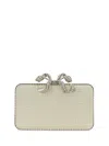 Self-portrait Pearl-embellished Box Clutch Bag In White