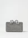 Self-portrait Self Portrait 'crystal Box' Silver Polyester Clutch In Silver