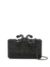 Self-portrait Clutch With Crystals In Black