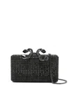 Self-portrait Clutch With Crystals In Black