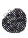 Self-portrait Crystal Heart Clutch Bag In Multi