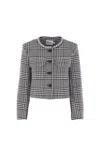 Self-portrait Wool Houndstooth Tailored Jacket Jackets Multicolor In Gray
