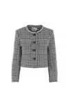 Self-portrait Wool Houndstooth Tailored Jacket Jackets Multicolor In Gray