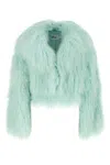 Self-portrait Self Portrait Women Green Shearling Jacket In Green