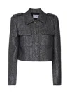 Self-portrait Long-sleeved Casual Jacket In Grey