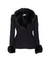 Self-portrait Black Tailored Boucle Fur Jacket Clothing In Black