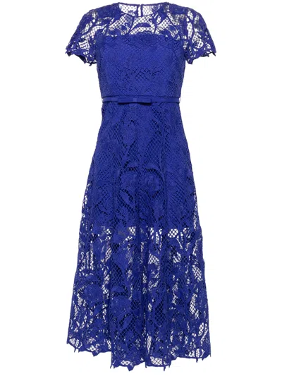 SELF-PORTRAIT SELF PORTRAIT COBALT LACE MIDI DRESS