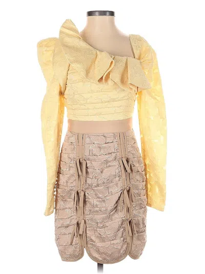 Pre-owned Self-portrait Cocktail Dress In Yellow