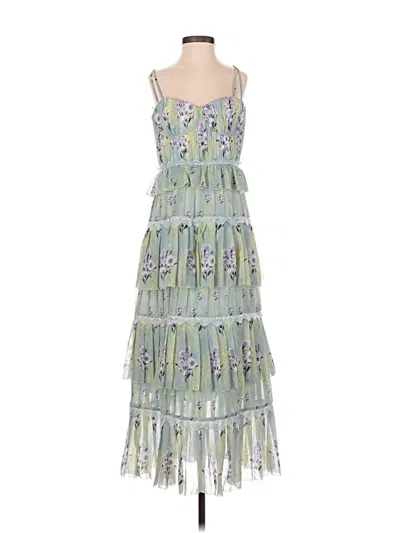 Pre-owned Self-portrait Cocktail Dress In Yellow