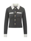 Self-portrait Collar Cardigan In Gray
