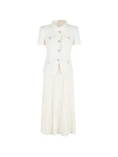 Self-portrait Womens Yellow Belted Tailored Crepe Midi Dress