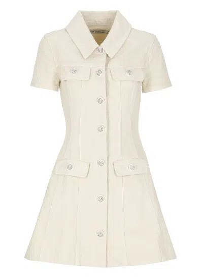 Self-portrait Collared Denim Mini Dress