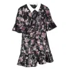 Self-portrait Floral Sequined Mini Dress In Multicolor Polyester In Multi