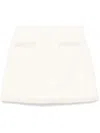 Self-portrait Sequined White Miniskirt With Hidden Zip Closure In White