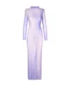 Self-portrait Self Portrait Rhinestone Contour Print Midi Dress In Purple